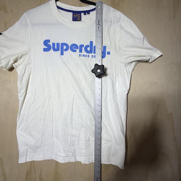 Superdry Men’s White Graphic T-Shirt Blue Logo “20” Back Size XL - Picture 5 of 8
